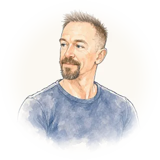 Illustrated portrait of Justin Hammon, founder of RoleNavigator